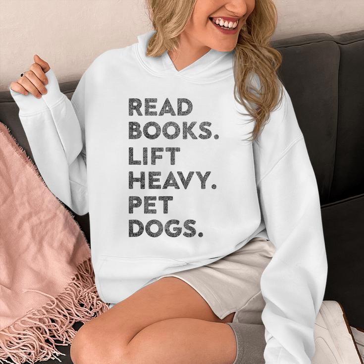 Retro Gym Book Lover Read Books Lift Heavy Pet Dogs Unisex Hoodie