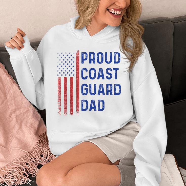 Retro Proud Coast Guard Dad Graduation Dad Usa Flag Outfit Unisex Hoodie