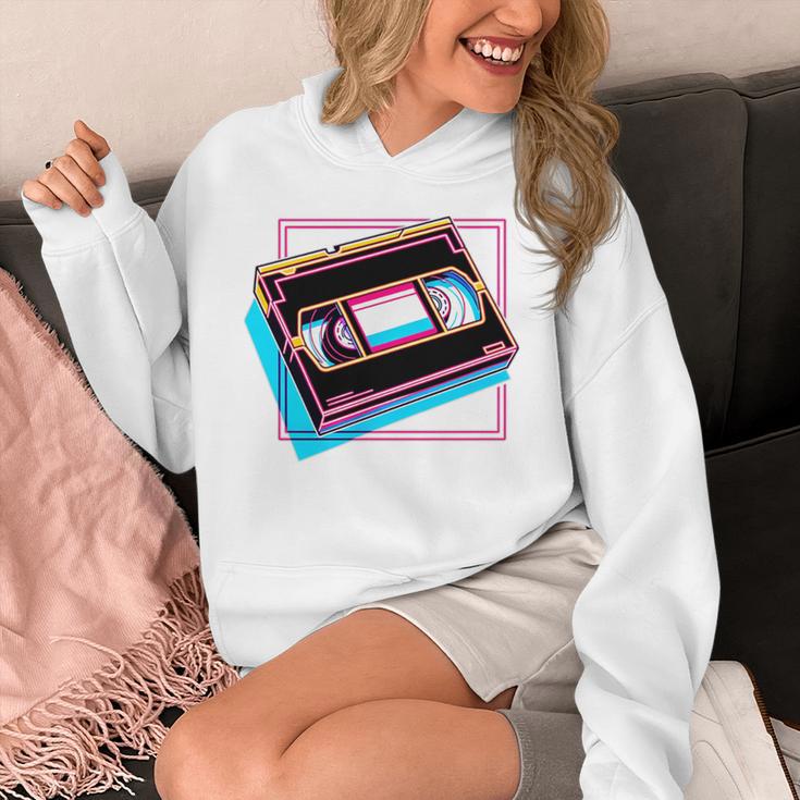 Retro VHS Vaporwave Video Cassette Nostalgia Geek Chic Premium Tri-Blend Unisex Hoodie