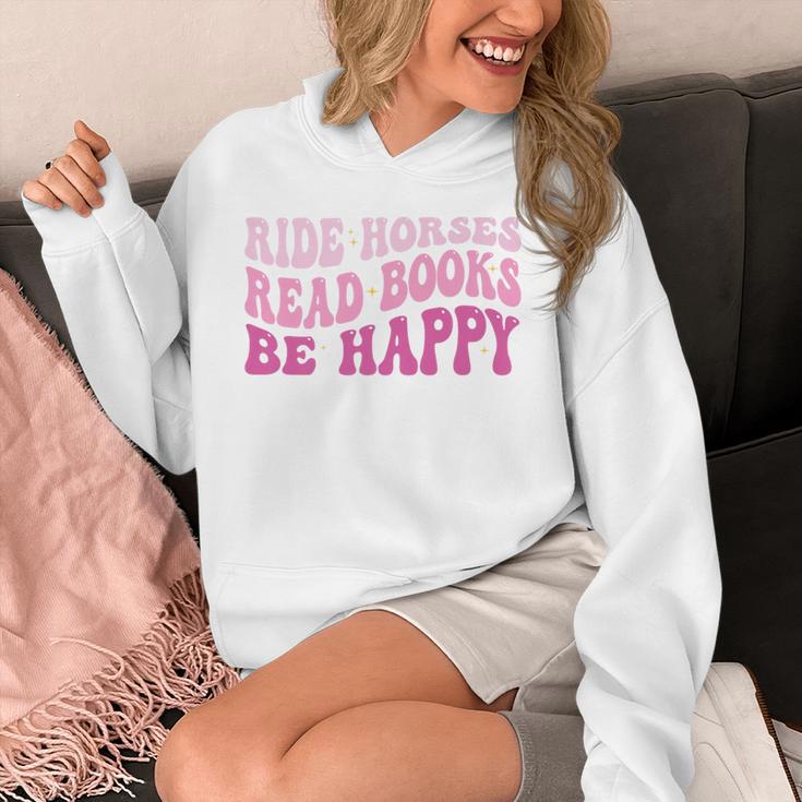 Ride Horses Read Books Be Happy Groovy Book Horse Premium Unisex Hoodie