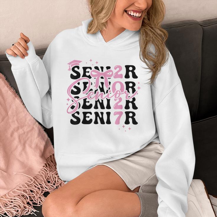 Senior 2027 Class Of 2027 Coquette Pink Bow Graduation 2027 Unisex Hoodie