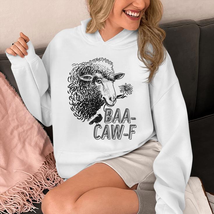 Sheep Baa Crow Caw Back Off Pun Tee For Introverts & Teens Unisex Hoodie
