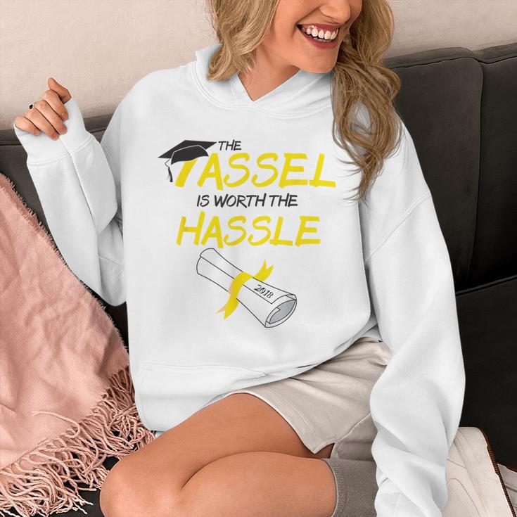Tassel Worth The Hassle 2018 Graduation Quote Ylw Unisex Hoodie