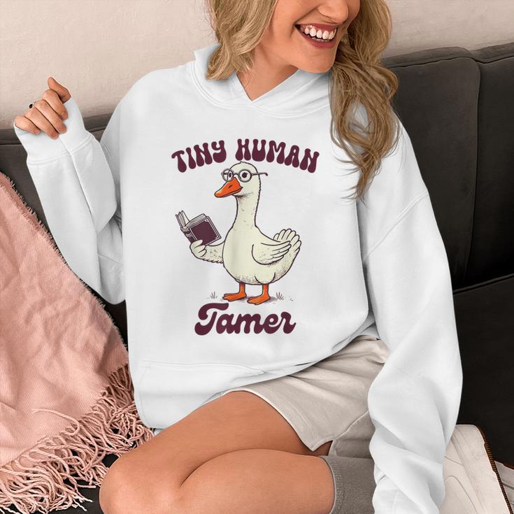 Teacher Silly Goose Reading Book Teaching Tiny Human Tamer Unisex Hoodie Teacher Silly Goose Reading Book Teaching Tiny Human Tamer Unisex Hoodie
