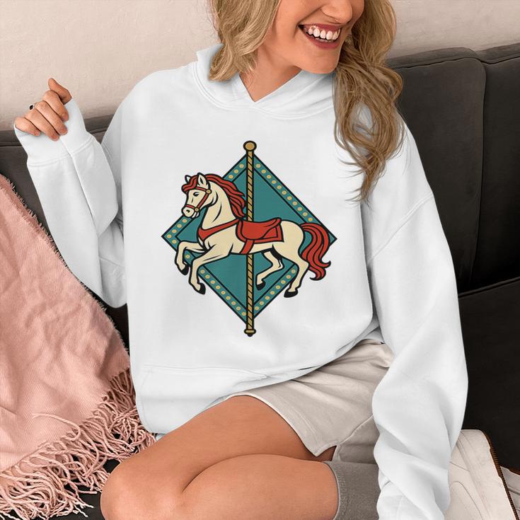 Vintage Carousel Horse Merry Go Round Nostalgia Art Premium Unisex Hoodie
