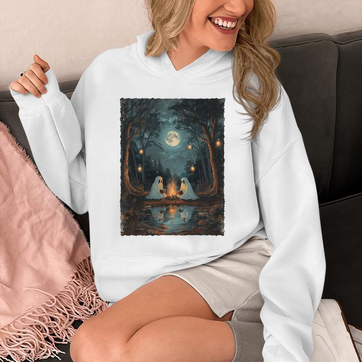Vintage Ghost Book Reading Camping Gothic Halloween Teachers Unisex Hoodie Vintage Ghost Book Reading Camping Gothic Halloween Teachers Unisex Hoodie