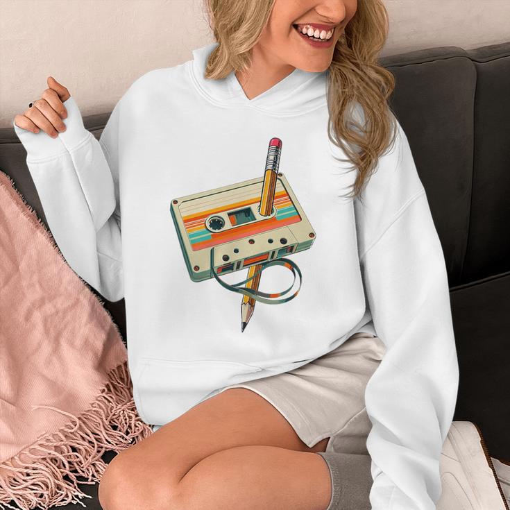 Vintage Pencil Rewind Cassette Tape Nostalgia Party 80s 90s Premium Unisex Hoodie