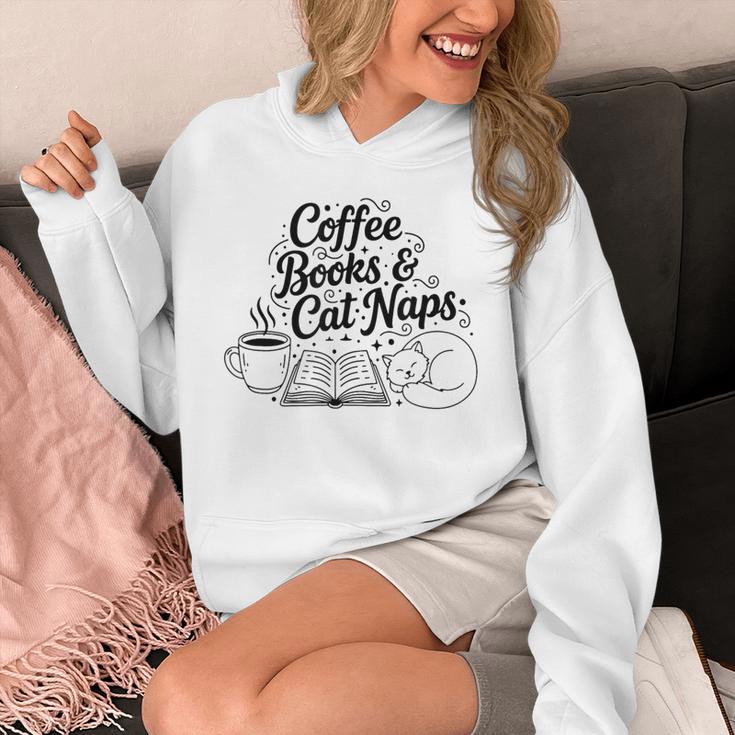 Vintage Retro Coffee Books & Cat Naps Unisex Hoodie