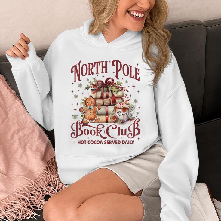 Vintage Retro North Pole Book Club Hot Cocoa Unisex Hoodie Vintage Retro North Pole Book Club Hot Cocoa Unisex Hoodie