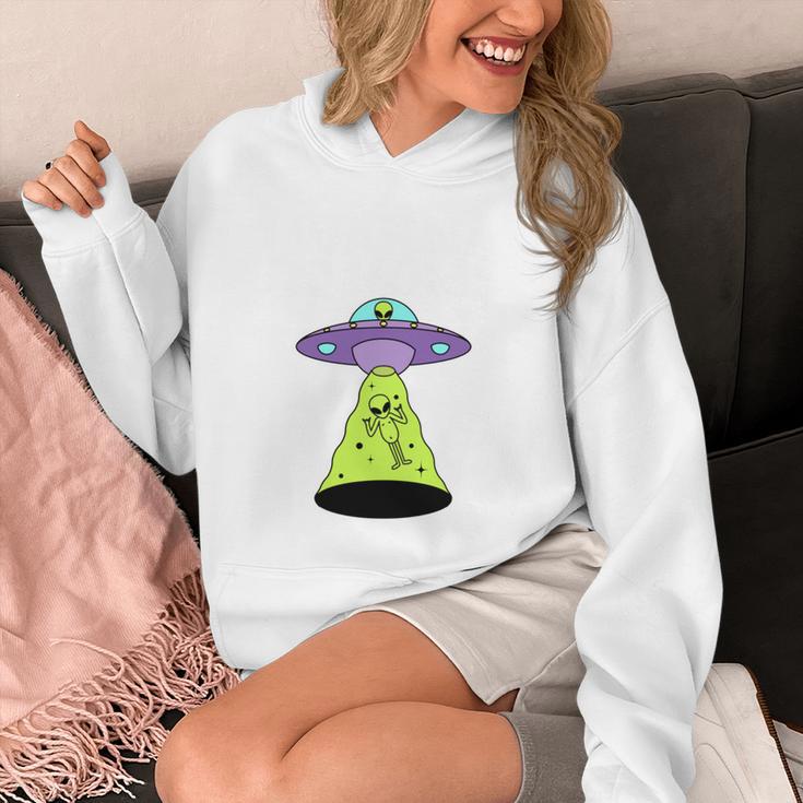 I Wanna Go Home Introvert UFO UAP Flying Saucer Trippy Alien Unisex Hoodie
