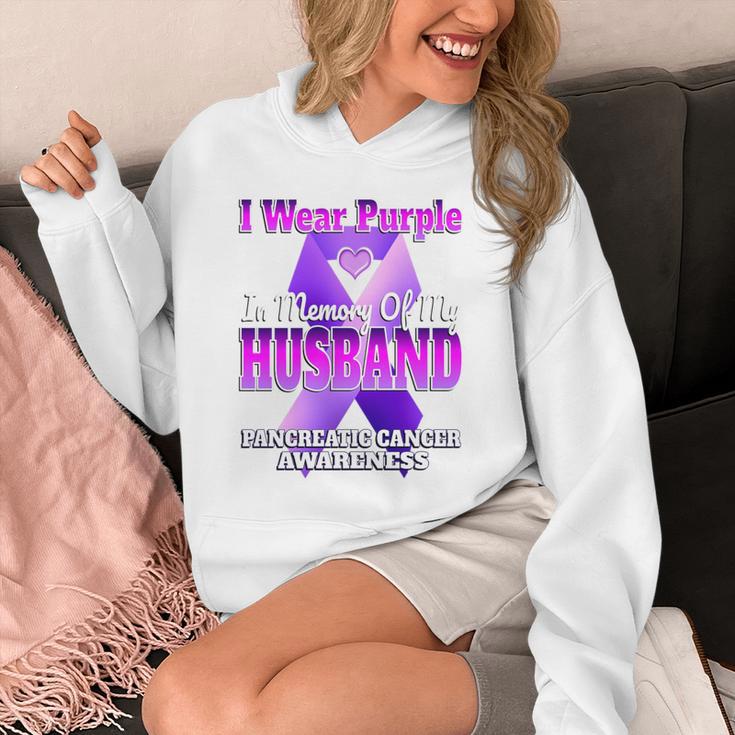 I Wear Purple In Memory Of My Husband Pancreatic Cancer Premium Tri-Blend Unisex Hoodie I Wear Purple In Memory Of My Husband Pancreatic Cancer Premium Tri-Blend Unisex Hoodie