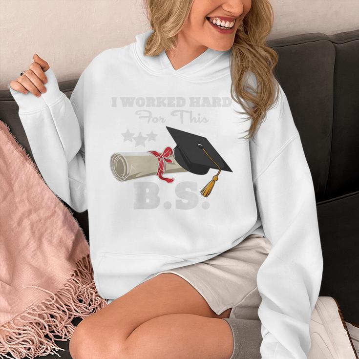I Worked Hard For This BS Men Women Graduation Premium Tri-Blend Unisex Hoodie