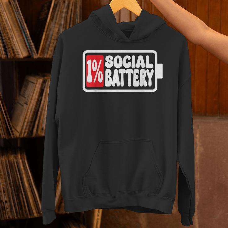 1 Social Battery Sarcastic Introverted Men Women Unisex Hoodie 1 Social Battery Sarcastic Introverted Men Women Unisex Hoodie
