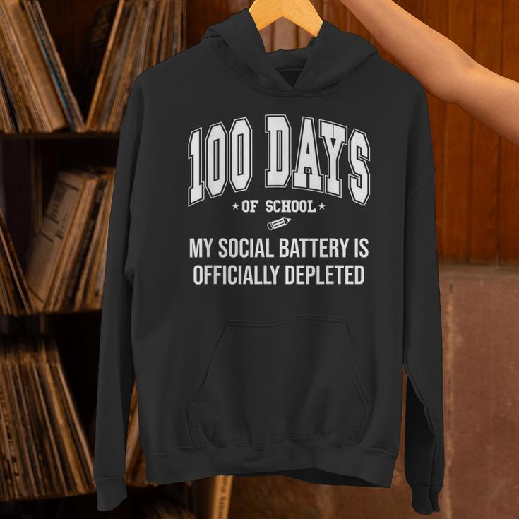 100 Days Of School Sarcastic Teacher Introvert Kid 100th Day Unisex Hoodie