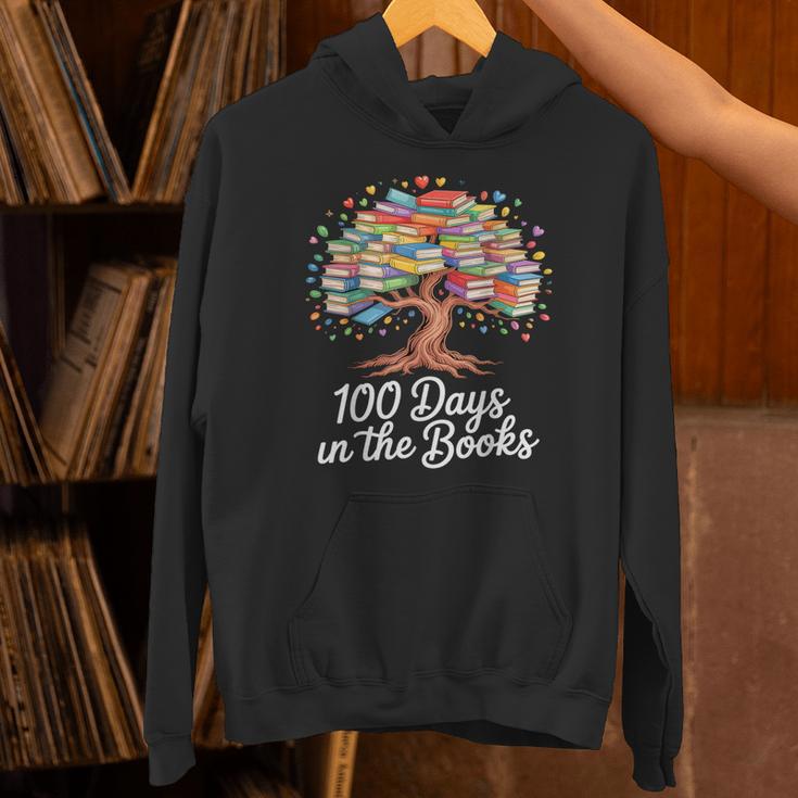 100th Day Of School Books Tree Reading Unisex Hoodie