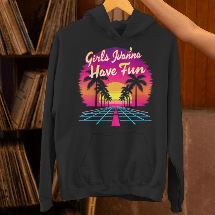 80s Fashion Girls Just Wanna Have Fun 1980s Nostalgia Unisex Hoodie