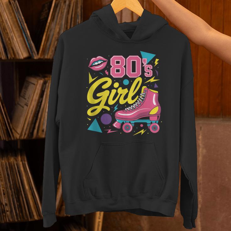 80's Girl Roller Skates Skating Eighties 1980s Nostalgia Unisex Hoodie