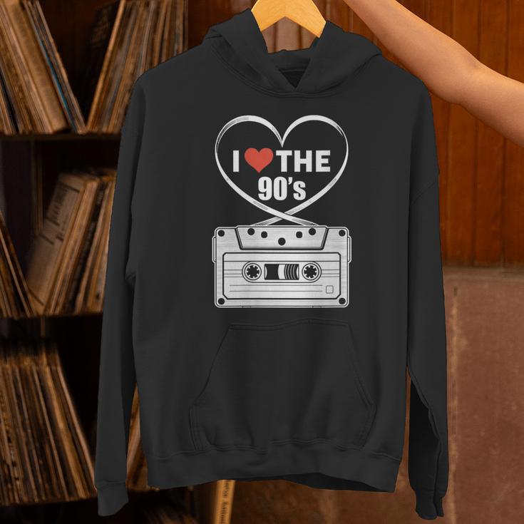 90s Nostalgia Cassette Heart Retro I Love The 90s Unisex Hoodie