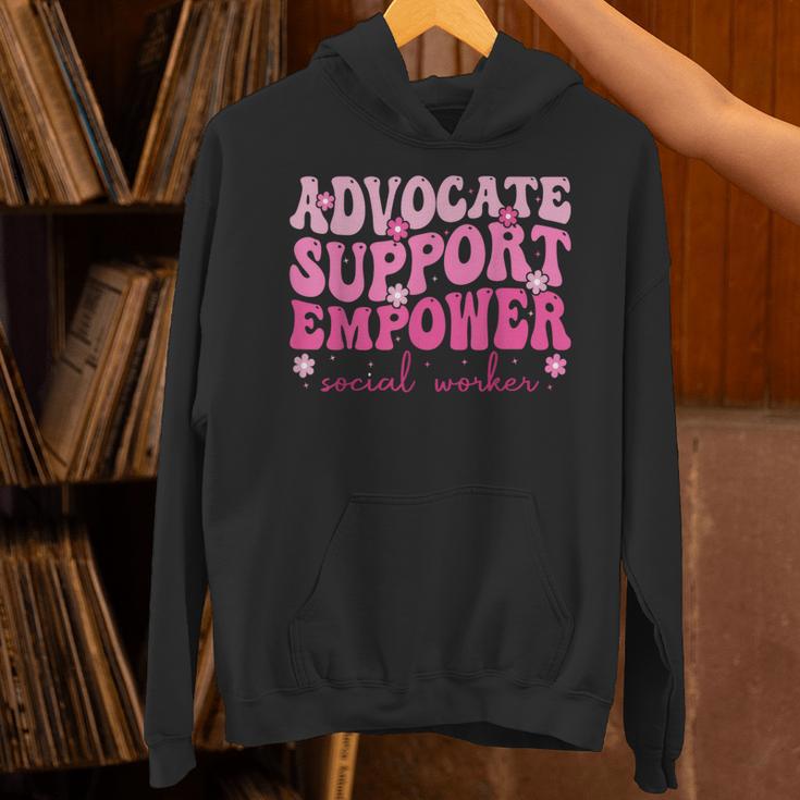 Advocate Support Empower Groovy Social Worker Graduation MSW Unisex Hoodie