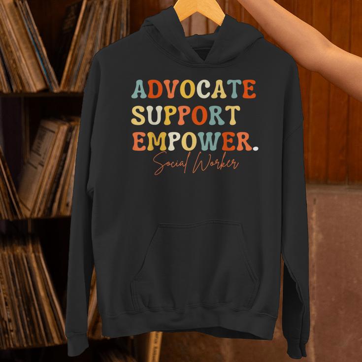 Advocate Support Empower Groovy Social Worker Graduation Unisex Hoodie