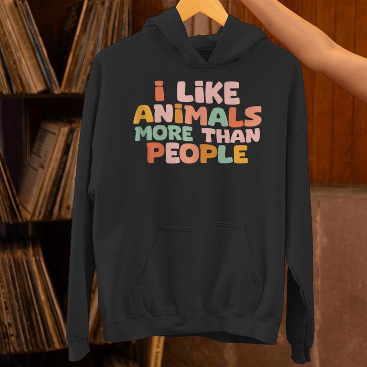 I Like Animals More Than People Sarcastic Introvert Unisex Hoodie