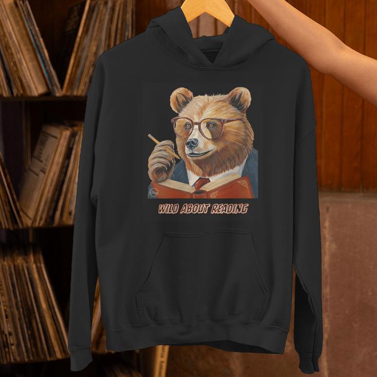 Bear Reading Book Glasses Library Zoo Teacher School Animal Unisex Hoodie Bear Reading Book Glasses Library Zoo Teacher School Animal Unisex Hoodie