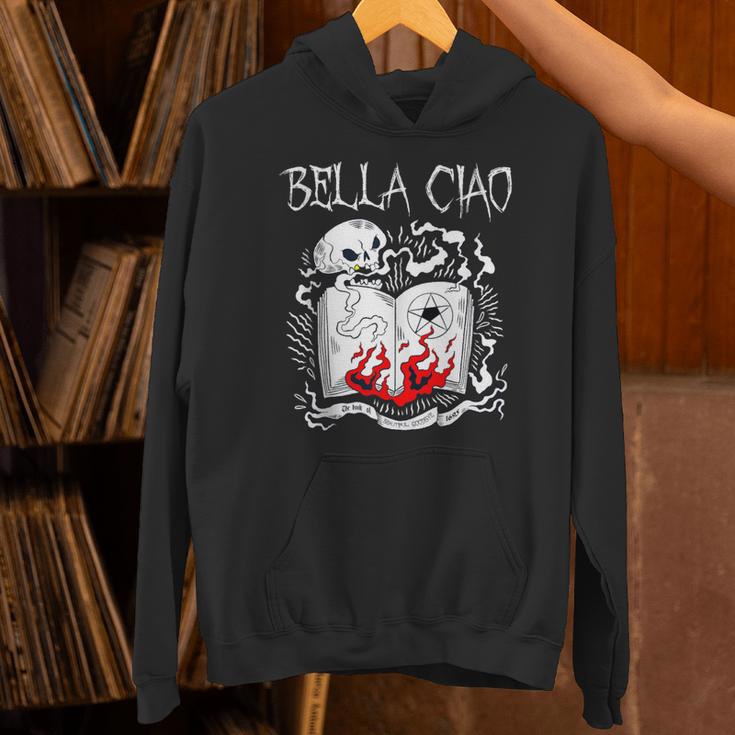 Bella Ciao Goodbye Beautiful Skull Book Of Dark Magic Occult Unisex Hoodie