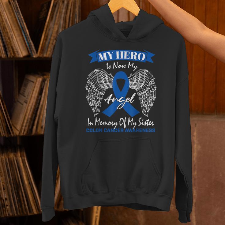 Blue Ribbon In Memory Of My Sister Colon Cancer Awareness Unisex Hoodie