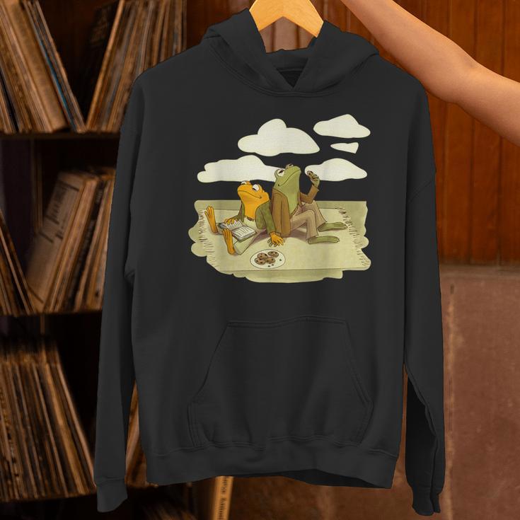 Book Frog Toad Vintage Book Frog Book Frog Reading Book Unisex Hoodie
