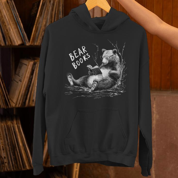 Book Lover Bear Cozy Reading Bear Graphic Bear Books Unisex Hoodie Book Lover Bear Cozy Reading Bear Graphic Bear Books Unisex Hoodie