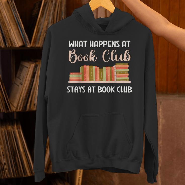 Book Lover Humor What Happens At Book Club Stays Unisex Hoodie Book Lover Humor What Happens At Book Club Stays Unisex Hoodie