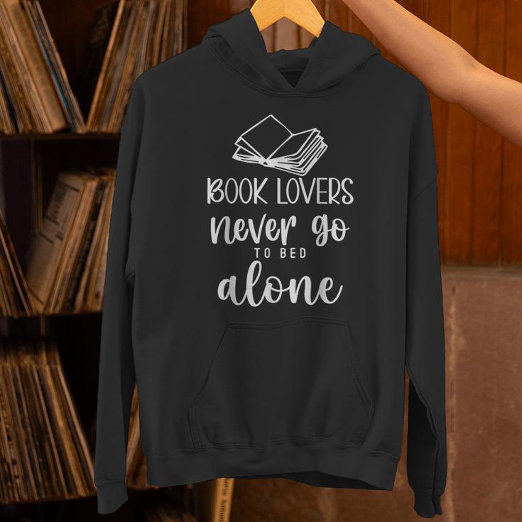Book Lovers Never Go To Bed Alone Bibliophile Humor Unisex Hoodie