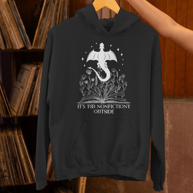 Bookish Dragon Book Club Reading Its Too Nonfictiony Outside Unisex Hoodie Bookish Dragon Book Club Reading Its Too Nonfictiony Outside Unisex Hoodie