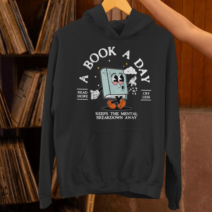 Bookish Mental Health Book A Day Retro Read More Book Unisex Hoodie Bookish Mental Health Book A Day Retro Read More Book Unisex Hoodie