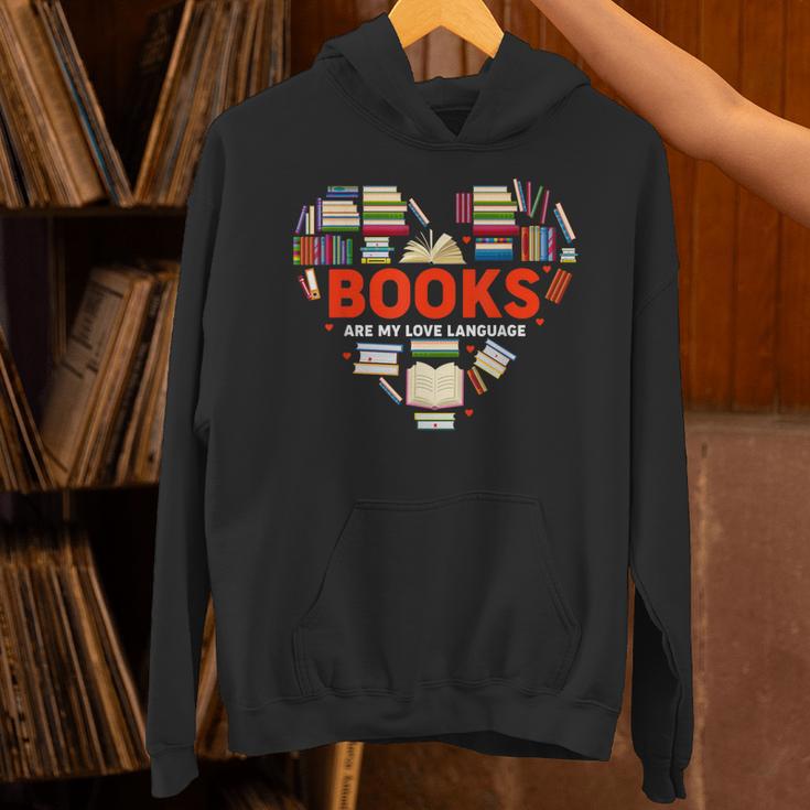 Books Heart Valentines Day Books Are My Love Language Unisex Hoodie