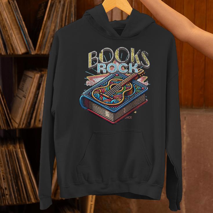 Books Rock Rock'n Roll Science Of Reading Teachers Guitar Unisex Hoodie