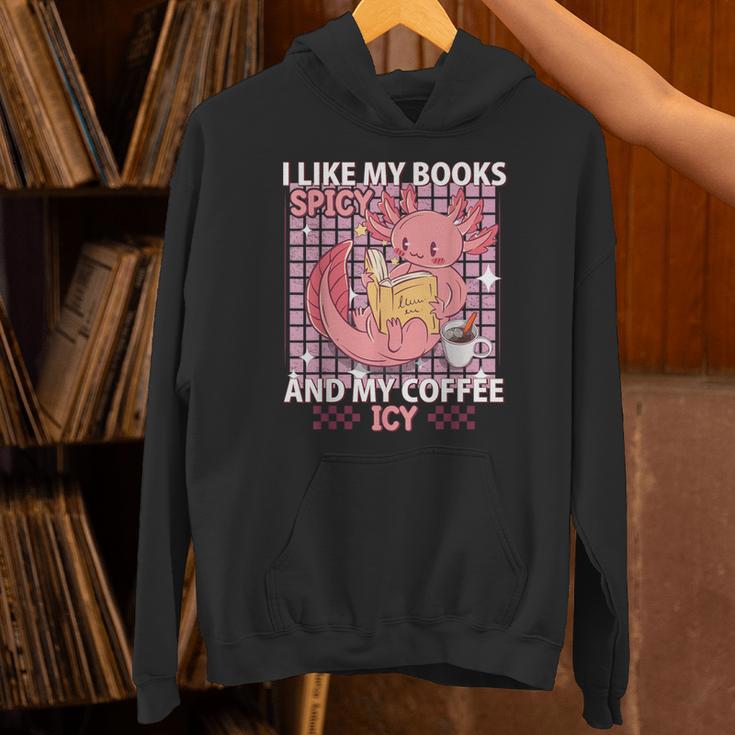 I Like My Books Spicy And My Coffee Icy Librarian Unisex Hoodie I Like My Books Spicy And My Coffee Icy Librarian Unisex Hoodie