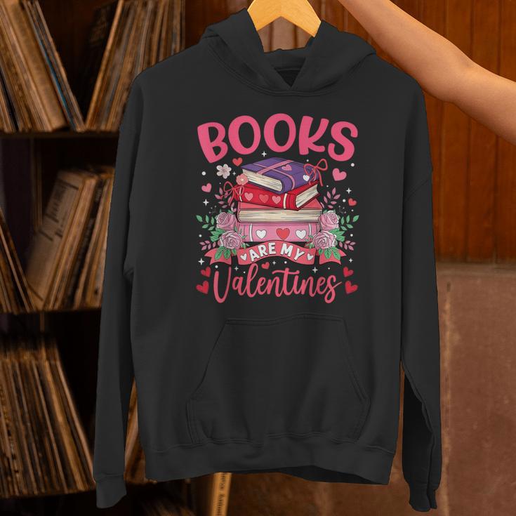 Books Are My Valentine Coquette Bow Book Flower Girl Women Unisex Hoodie