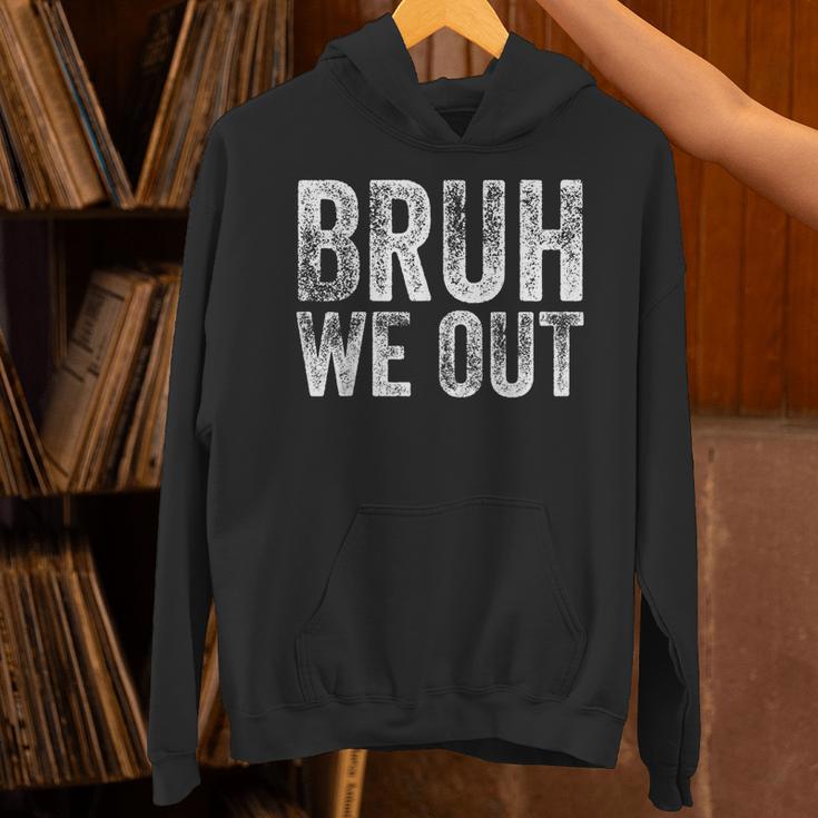 BRUH WE OUT GRADUATE Happy Graduation Student Retro Vintage Unisex Hoodie
