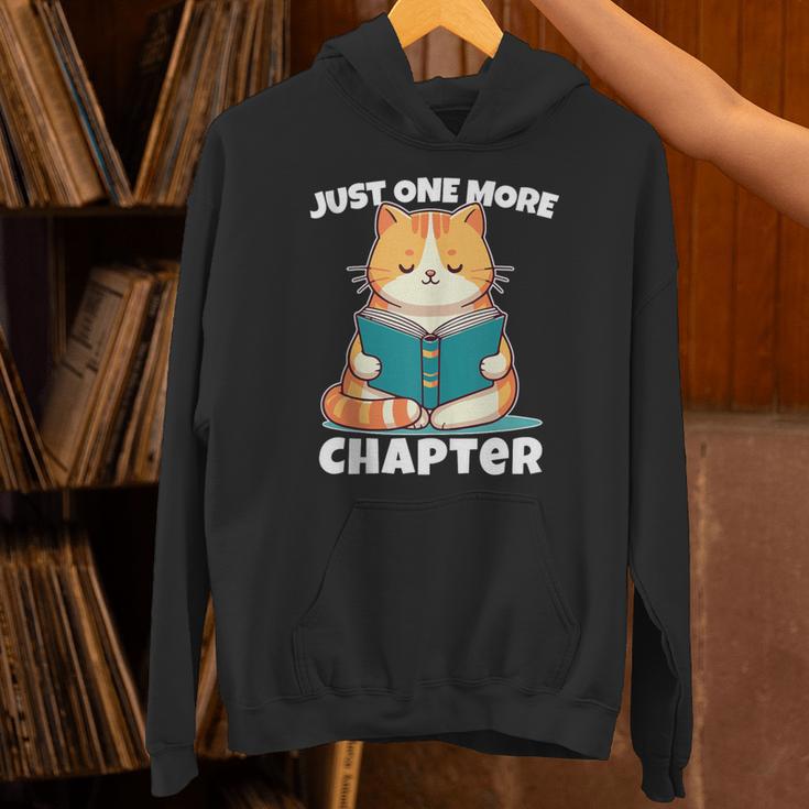 Cat Reading Books Bookworm Read One More Chapter Unisex Hoodie Cat Reading Books Bookworm Read One More Chapter Unisex Hoodie
