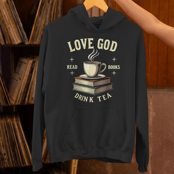 Christian Bookworm Love God Read Books Drink Tea Unisex Hoodie