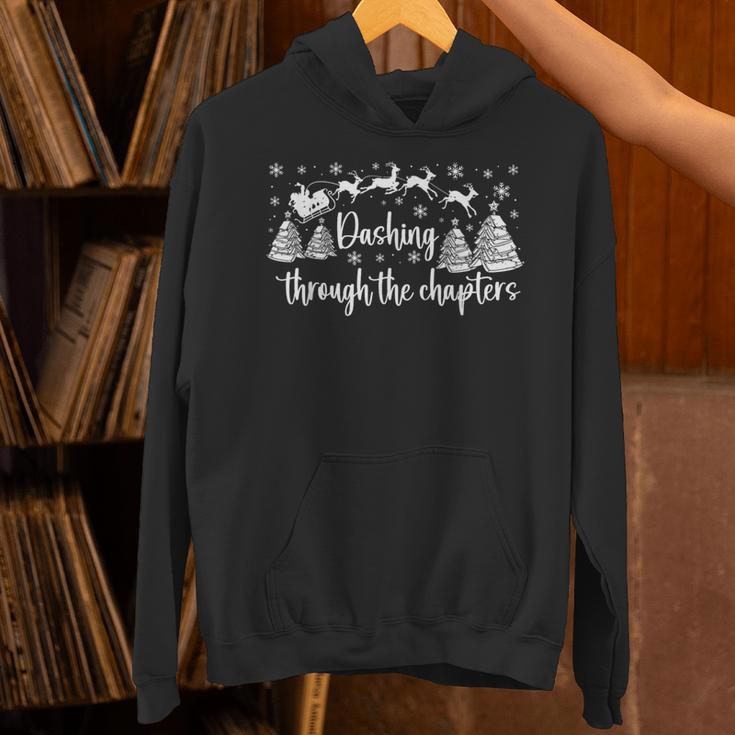 Christmas Book Lover Santa Dashing Through One More Chapter Unisex Hoodie