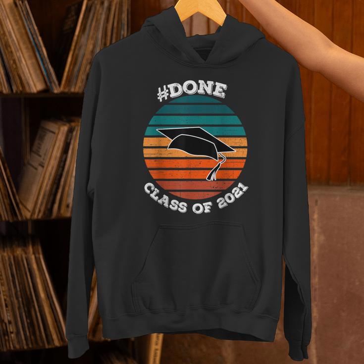 Class Of 2021 Done Senior Graduation Retro Sunset Unisex Hoodie
