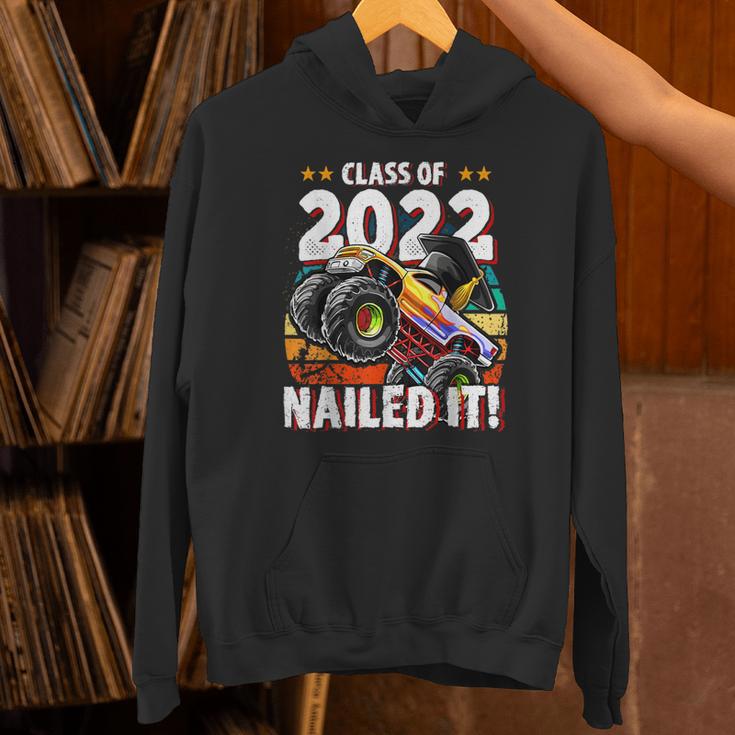 Class Of 2022 Monster Truck Graduation Cap Retro Sunset Boy Unisex Hoodie