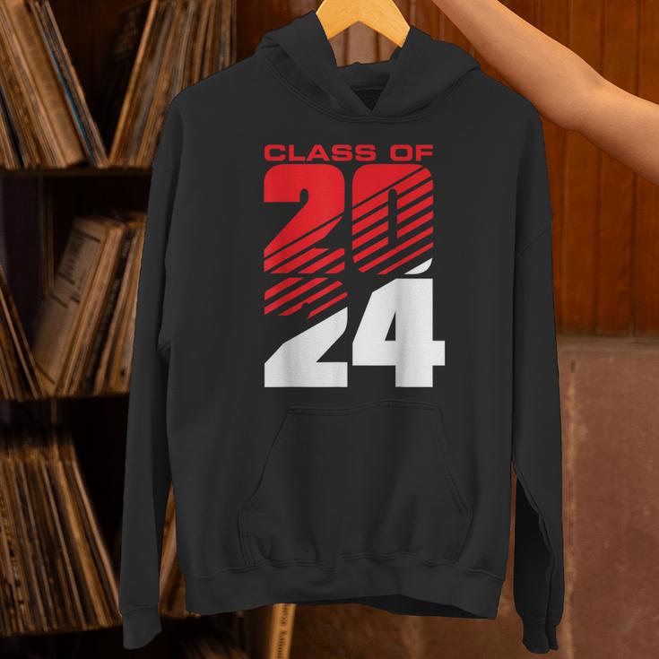 Class Of 2024 High School Senior Graduation Red Sports Style Unisex Hoodie