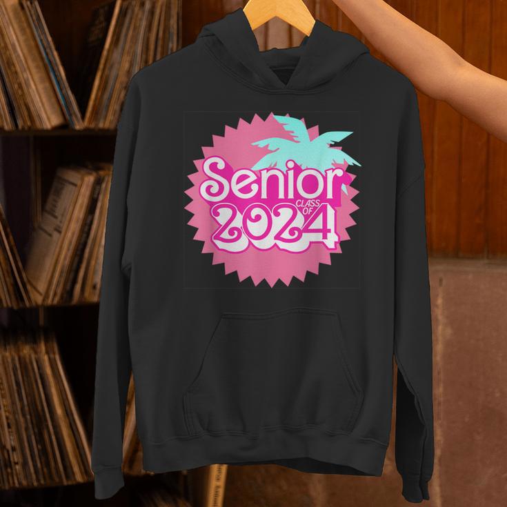 Class Of 2024 Senior Pink Retro Classic Girl Grad Graduation Unisex Hoodie