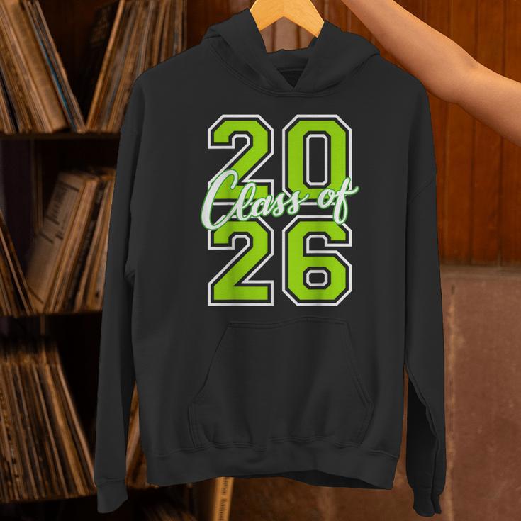 Class Of 2026 Graduation Varsity Lime Green Letters Unisex Hoodie