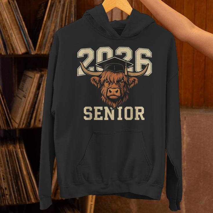 Class Of 2026 Highland Cow Senior Graduation School Pride Unisex Hoodie