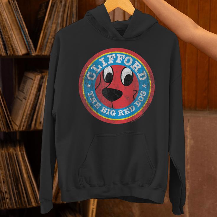 Clifford The Big Red Dog Round Distressed Logo Kids Books Unisex Hoodie