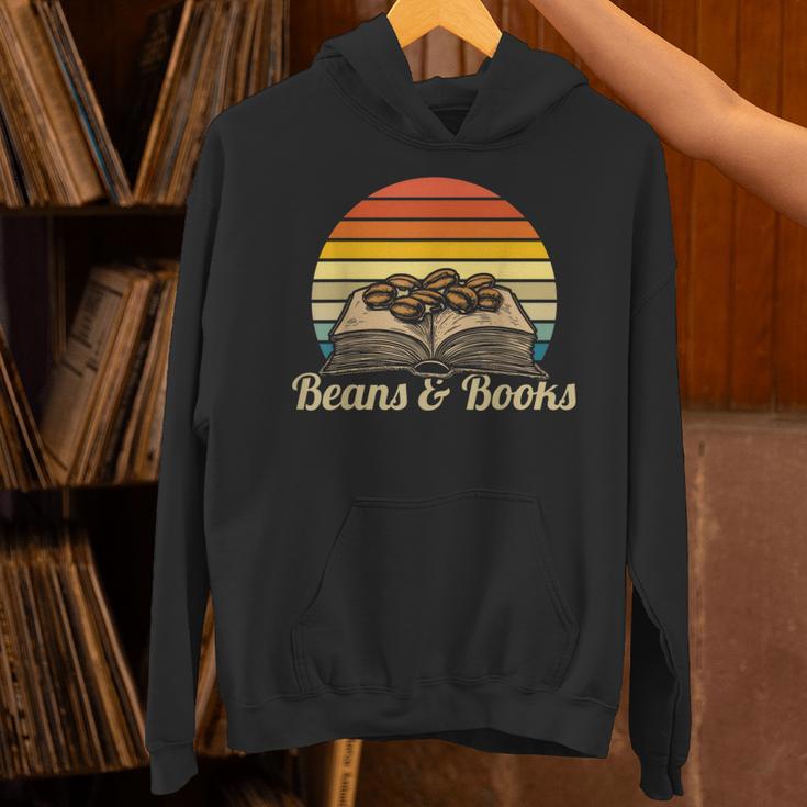 Coffee Beans & Books Retro Bookworm Librarian Unisex Hoodie